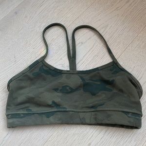 Lululemon Green Camo Sports Bra. W size 4.